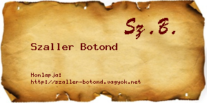 Szaller Botond névjegykártya